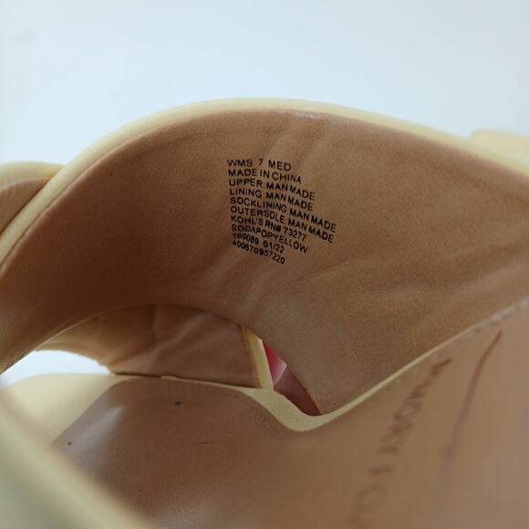 Lauren Conrad Butter Yellow Sodapop Crossband Block Heel Sandal Womens 7M Preppy - Picture 5 of 7